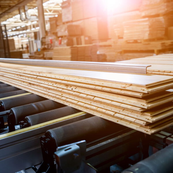 Industriebetrieb, in dem Holz maschinell verarbeitet wird
